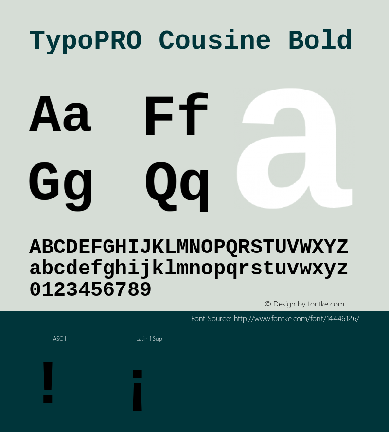 TypoPRO Cousine Bold Version 1.21图片样张