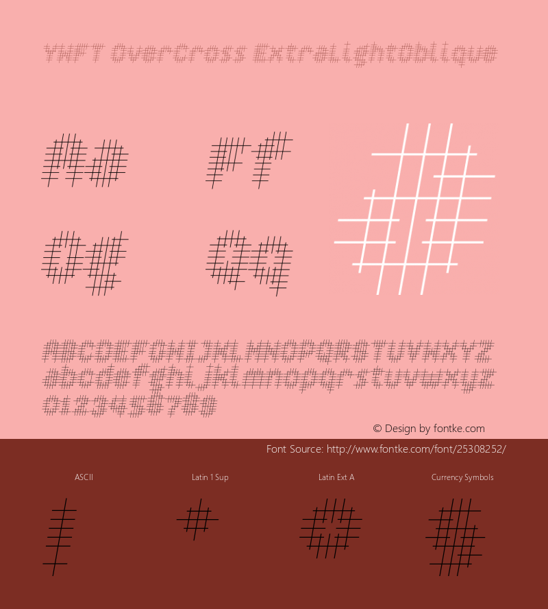 YWFTOverCross-ExtraLightOblique Version 001.000图片样张