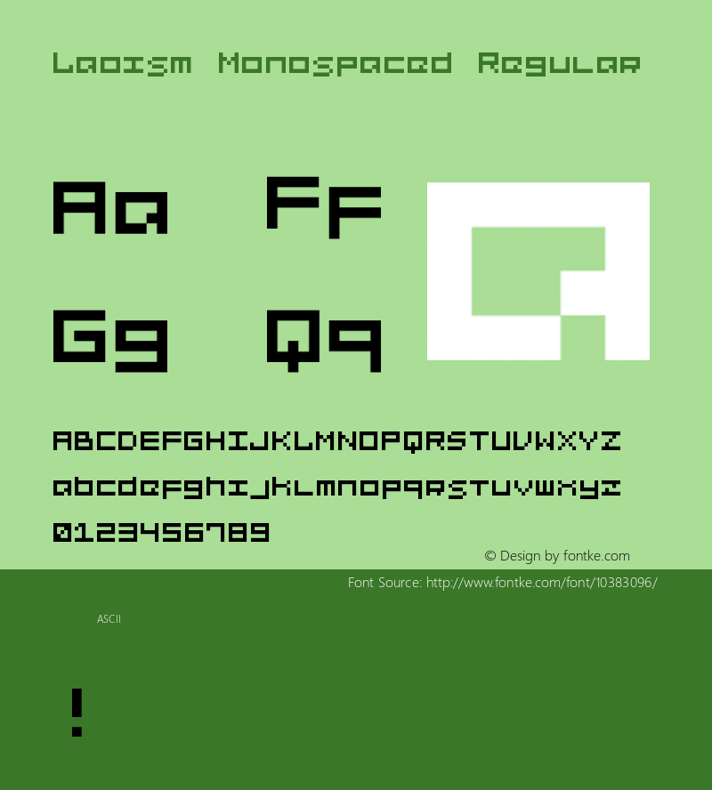 Laoism Monospaced Regular 3.6图片样张