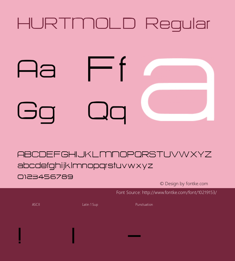 HURTMOLD Regular Macromedia Fontographer 4.1 25/8/2007图片样张