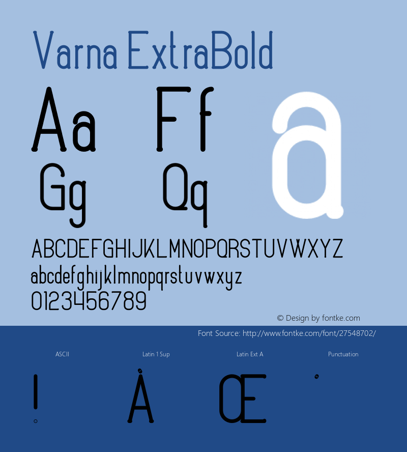 Varna ExtraBold Version 1.002;Fontself Maker 3.0.0-2图片样张
