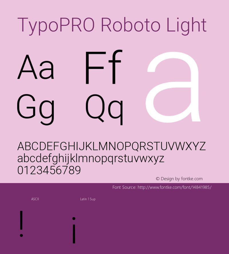 TypoPRO Roboto Light Version 2.000980; 2014图片样张