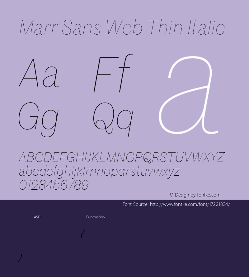 Marr Sans Web Thin Italic Version 1.1 2014图片样张