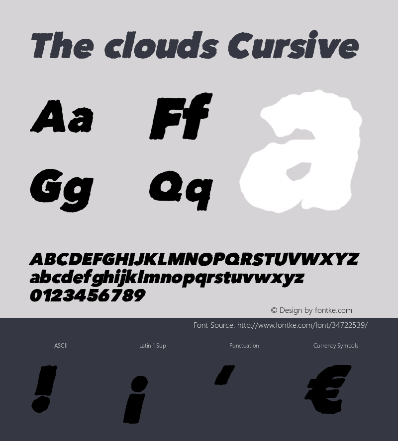 The clouds Cursive Version 1.000;PS 001.001;hotconv 1.0.56图片样张
