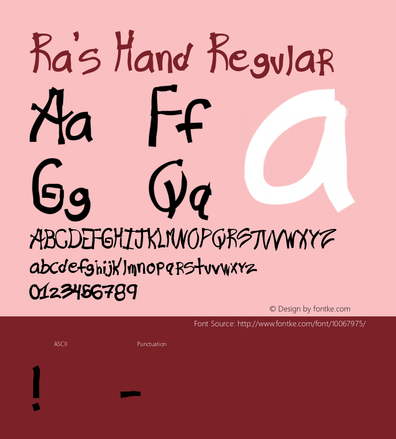 Ra's Hand Regular 1.0 of this kinda nifty little hand written font图片样张