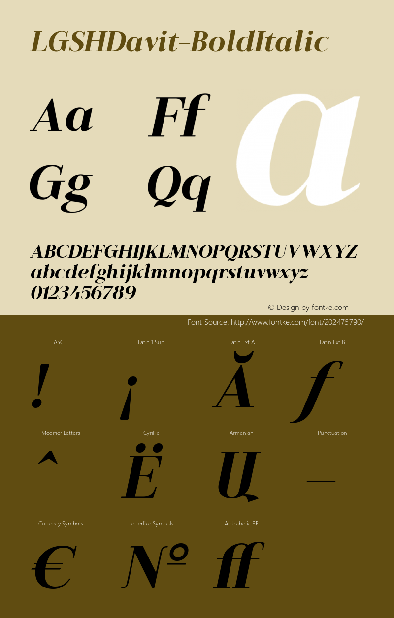 ☞LGSHDavit-BoldItalic Version 1.000;com.myfonts.easy.armtype.lgsh-davit.bold-italic.wfkit2.version.5Mnc图片样张