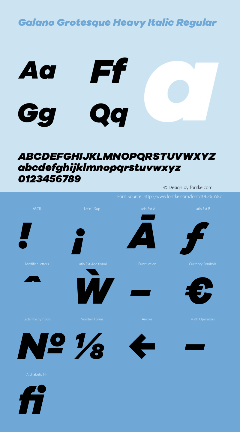 Galano Grotesque Heavy Italic Regular Version 1.000;PS 001.000;hotconv 1.0.70;makeotf.lib2.5.58329图片样张