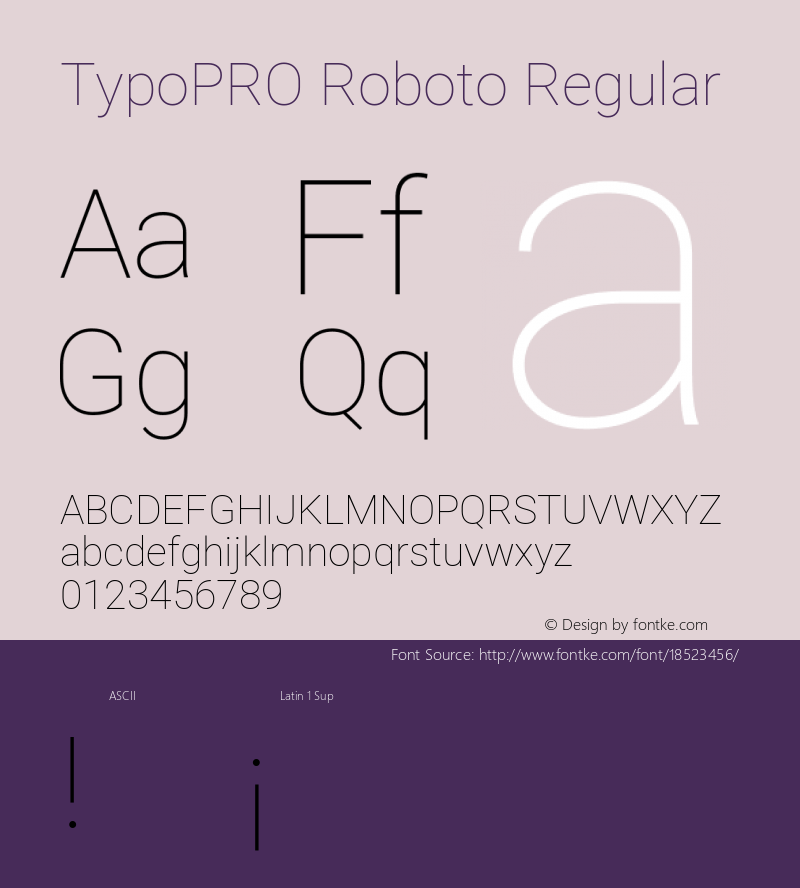 TypoPRO Roboto Regular Version 2.135; 2016图片样张