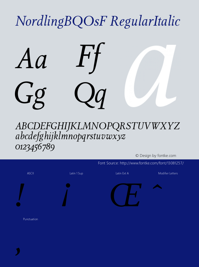 NordlingBQOsF RegularItalic Version 001.001图片样张