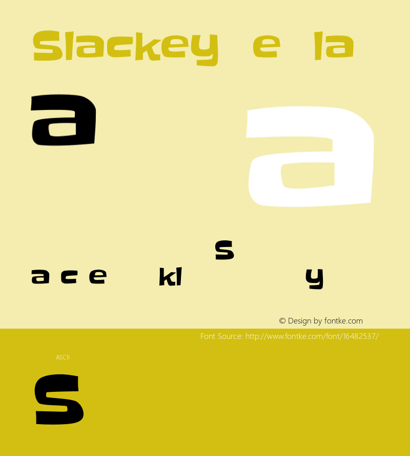 Slackey Regular Version 1.000图片样张