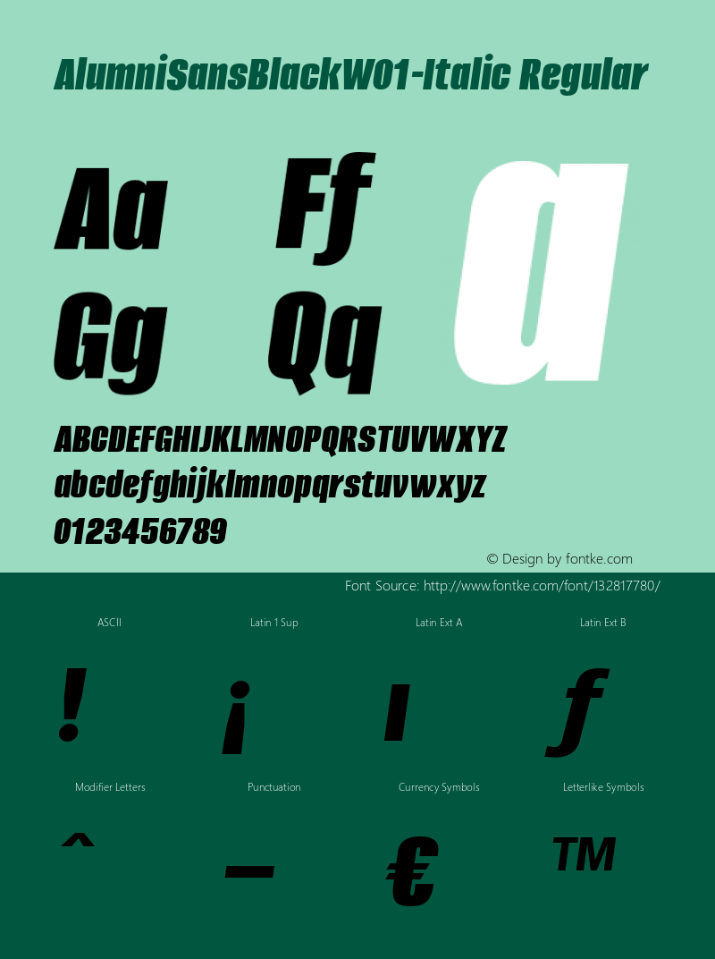 Alumni Sans Black W01 Italic Version 1.00图片样张