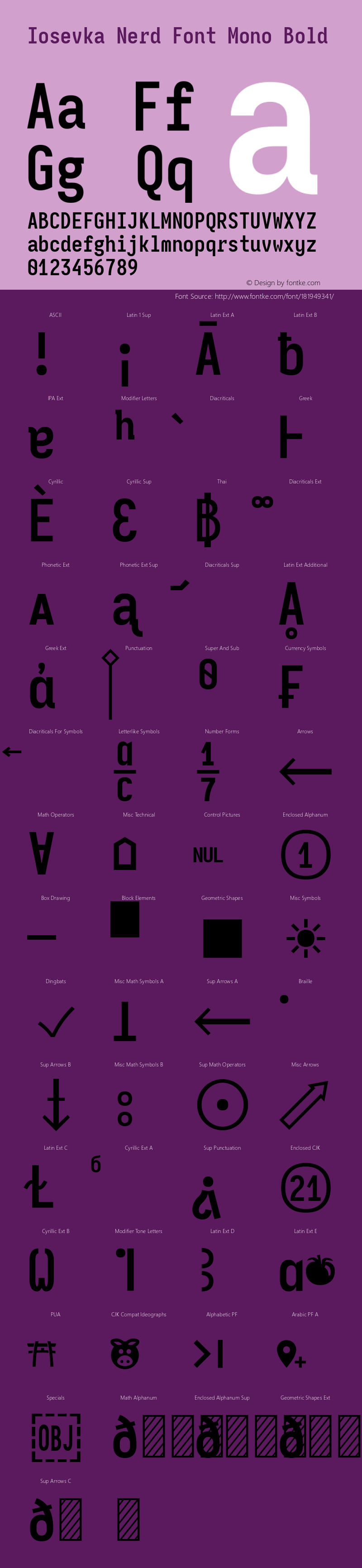 Iosevka Mayukai Monolite Bold Nerd Font Complete Mono Version 10.3.4; ttfautohint (v1.8.4)图片样张