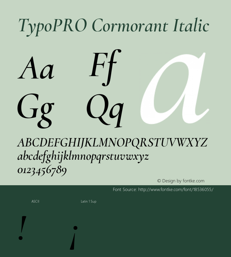 TypoPRO Cormorant Italic Version 2.001图片样张