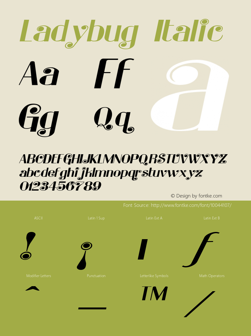 Ladybug Italic The WSI-Fonts Professional Collection图片样张