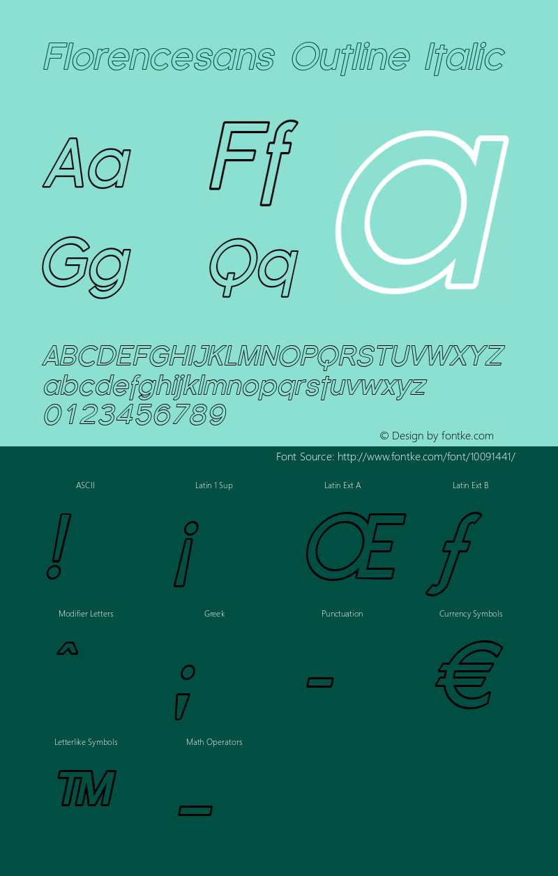 Florencesans Outline Italic 1.0图片样张