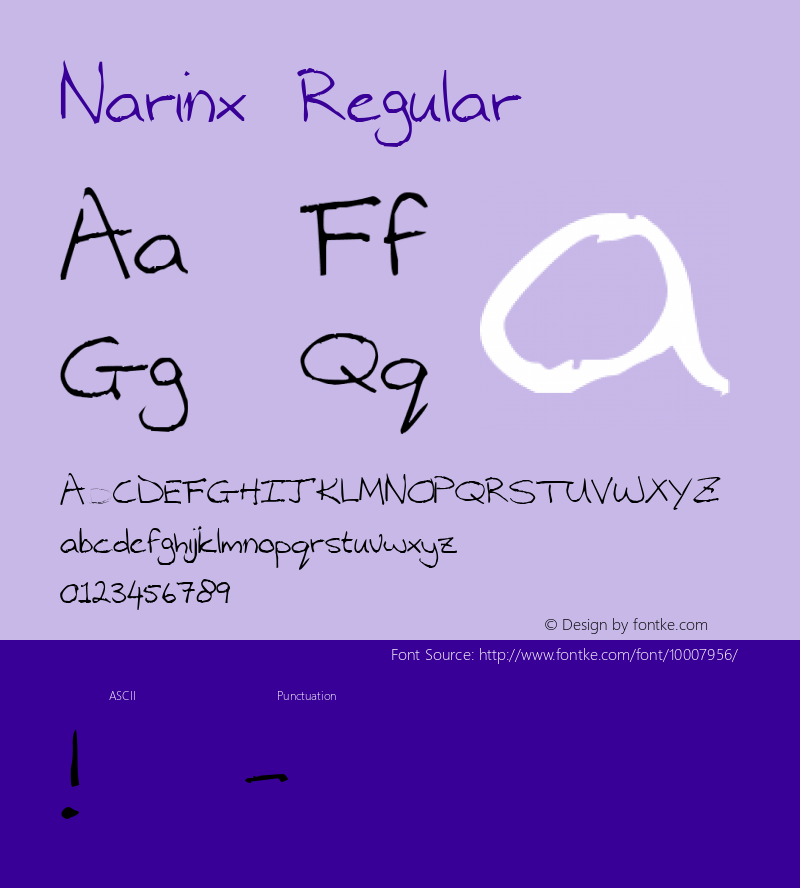 Narinx Regular Macromedia Fontographer 4.1 2/14/97图片样张