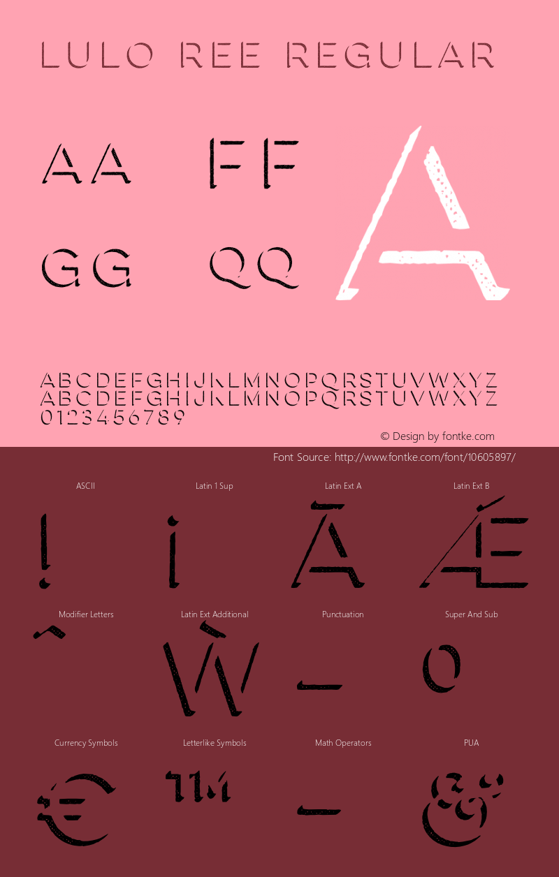 Lulo ree Regular Version 1.000;com.myfonts.easy.yellow-design.lulo.three.wfkit2.version.4ect图片样张