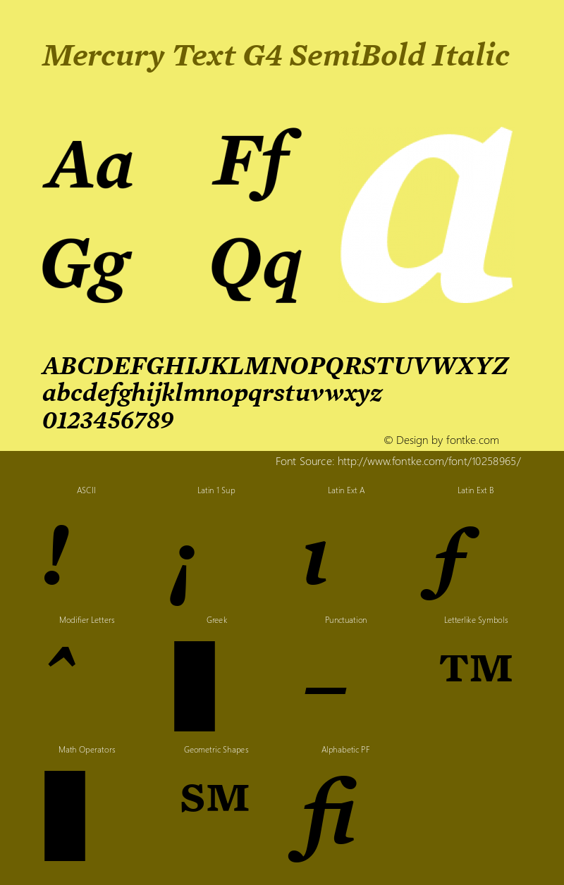 Mercury Text G4 SemiBold Italic 001.000图片样张