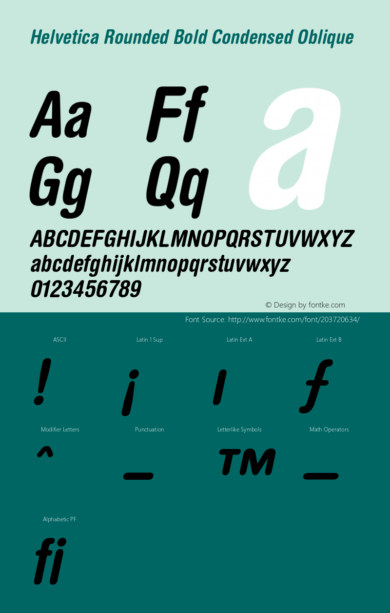 Helvetica Rounded Bold Condensed Oblique 001.001图片样张