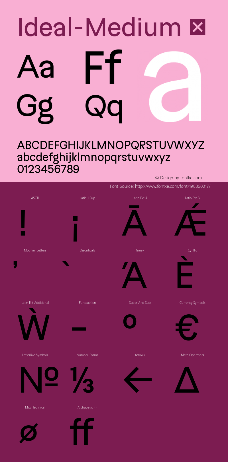 ☞Ideal-Medium Version 1.001;com.myfonts.easy.interfont.ideal.medium.wfkit2.version.5m2C图片样张