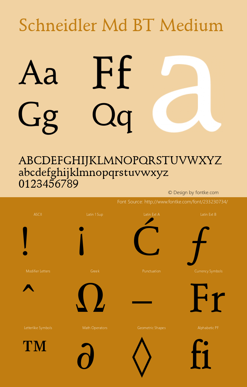 Schneidler Md BT Medium Version 1.01 emb4-OT图片样张