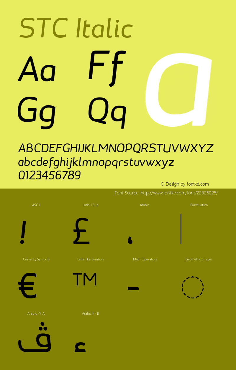 STC Italic Version 1.022 October 2, 2014图片样张