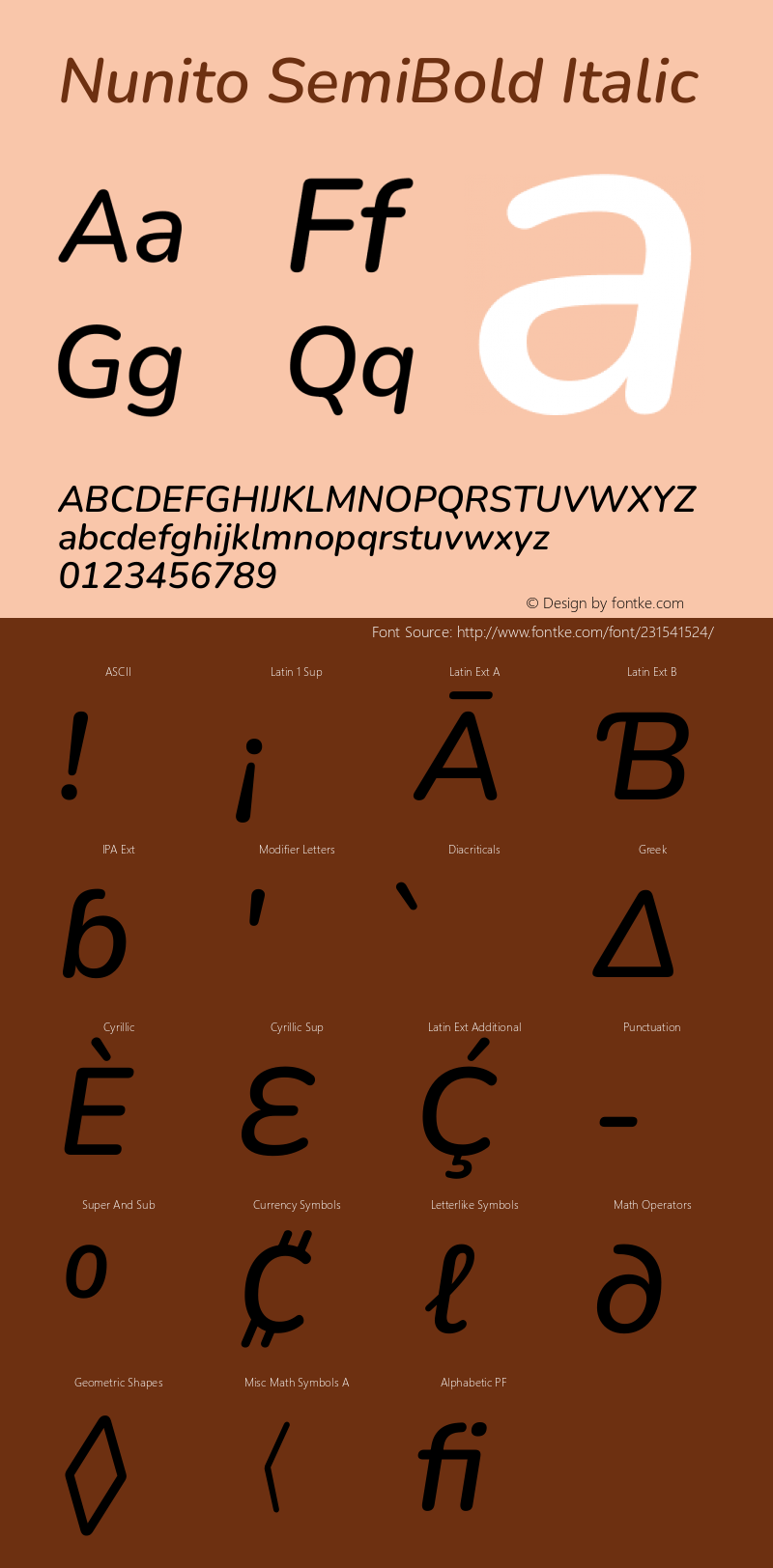 Nunito SemiBold Italic Version 3.602图片样张