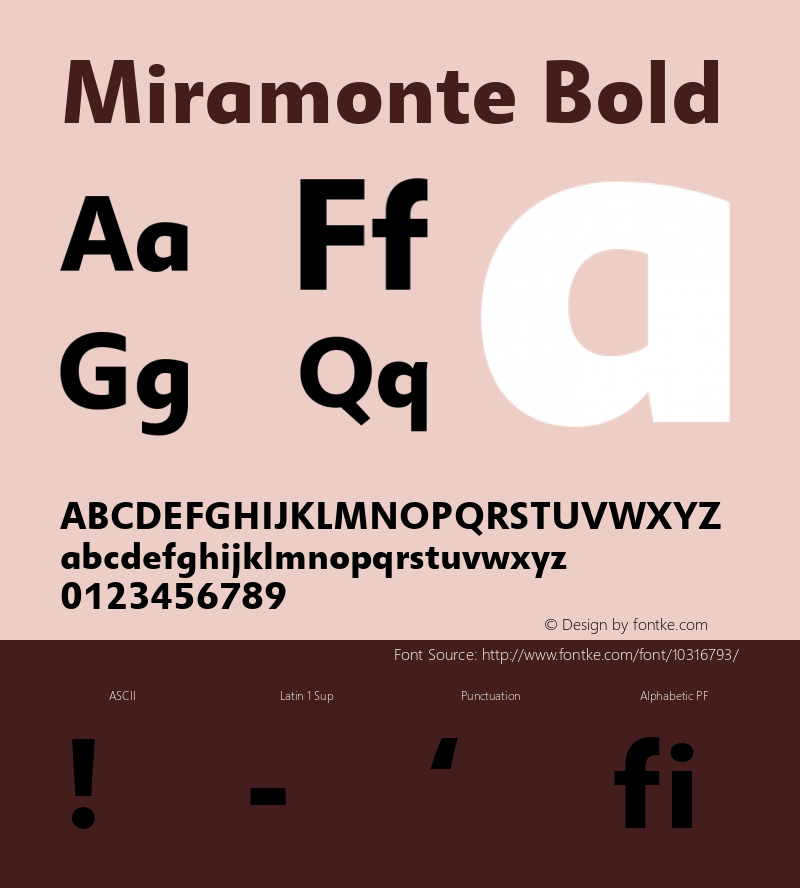 Miramonte Bold Version 1.00图片样张