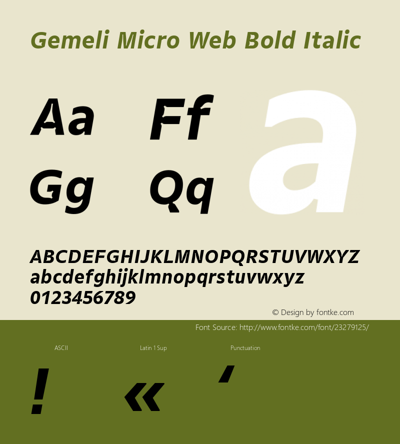 Gemeli Micro Web Bold Italic Version 1.001;PS 1.1;hotconv 1.0.72;makeotf.lib2.5.5900; ttfautohint (v0.92) -l 8 -r 50 -G 200 -x 14 -w 