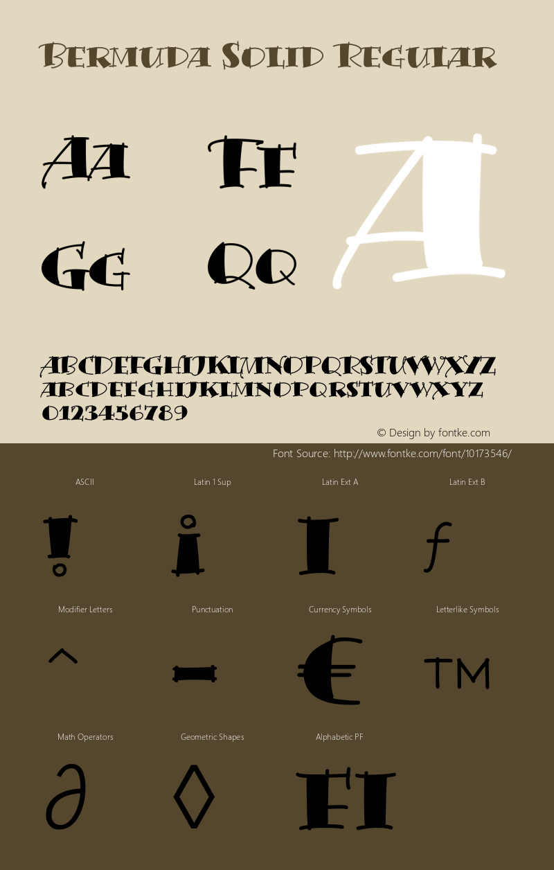 Bermuda Solid Regular version 1.00 1998图片样张