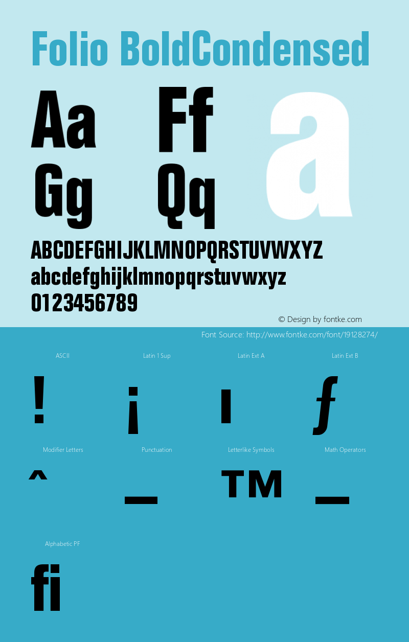 Folio Bold Condensed Version 001.001图片样张