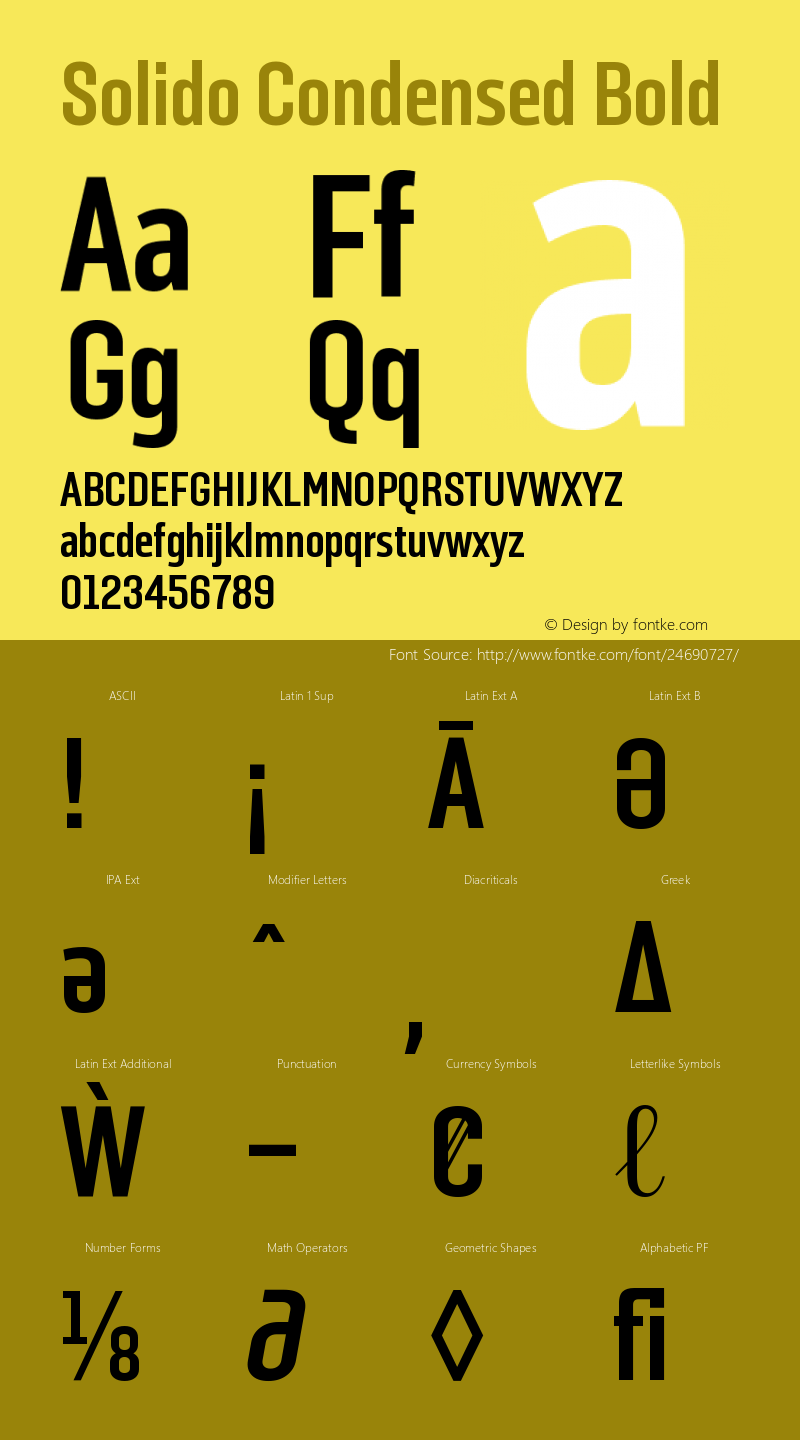 Solido Condensed Bold Version 1.001;PS 001.001;hotconv 1.0.70;makeotf.lib2.5.58329图片样张