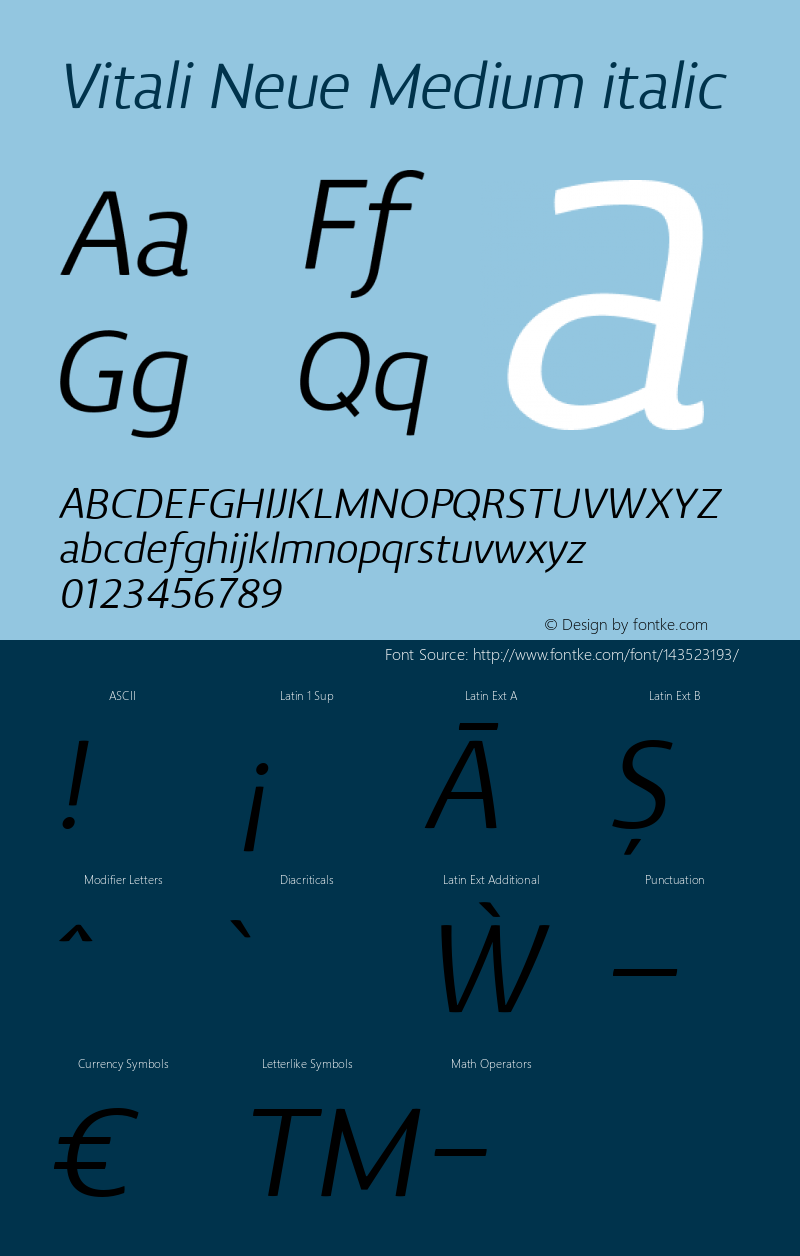 Vitali Neue Medium italic 1.000图片样张