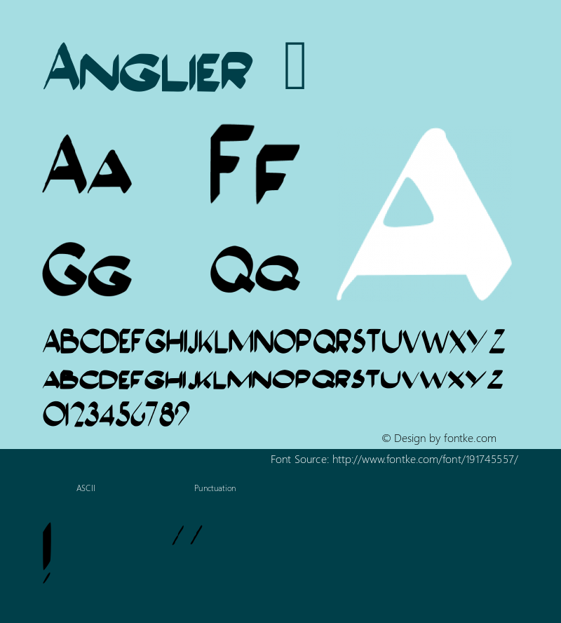 ☞Anglier Version 001.000 ;com.myfonts.throndsen.anglier.regular.wfkit2.3Smx图片样张