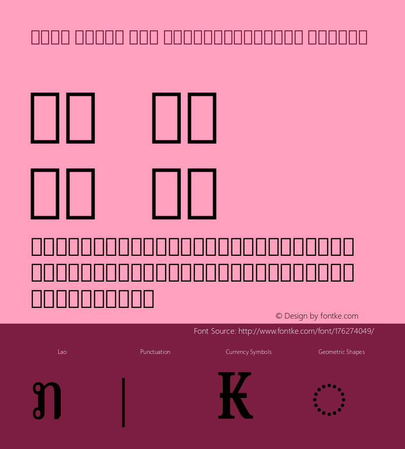 Noto Serif Lao ExtraCondensed Medium Version 2.000图片样张