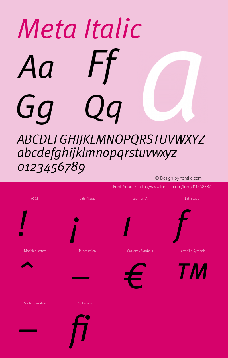 Meta Italic Version 004.301图片样张