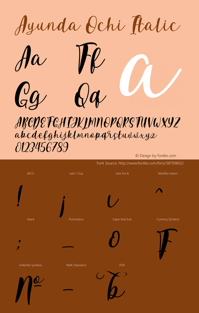 Ayunda Ochi Italic Version 1.00;March 15图片样张