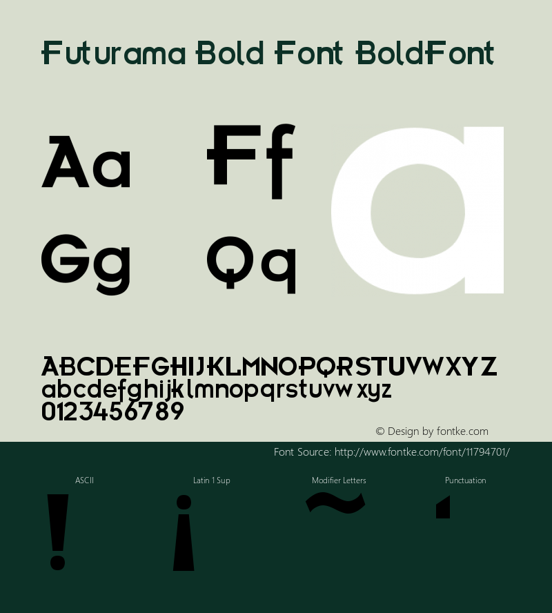 Futurama Bold Font BoldFont Version 2.0图片样张