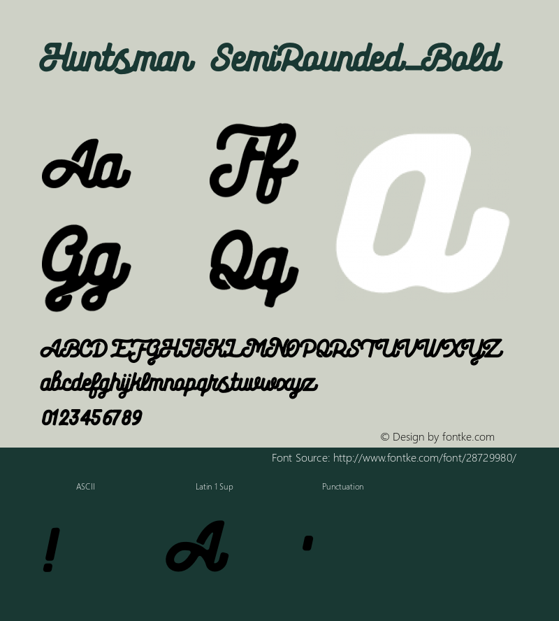 Huntsman SemiRounded-Bold Version 1.002;Fontself Maker 3.1.1图片样张