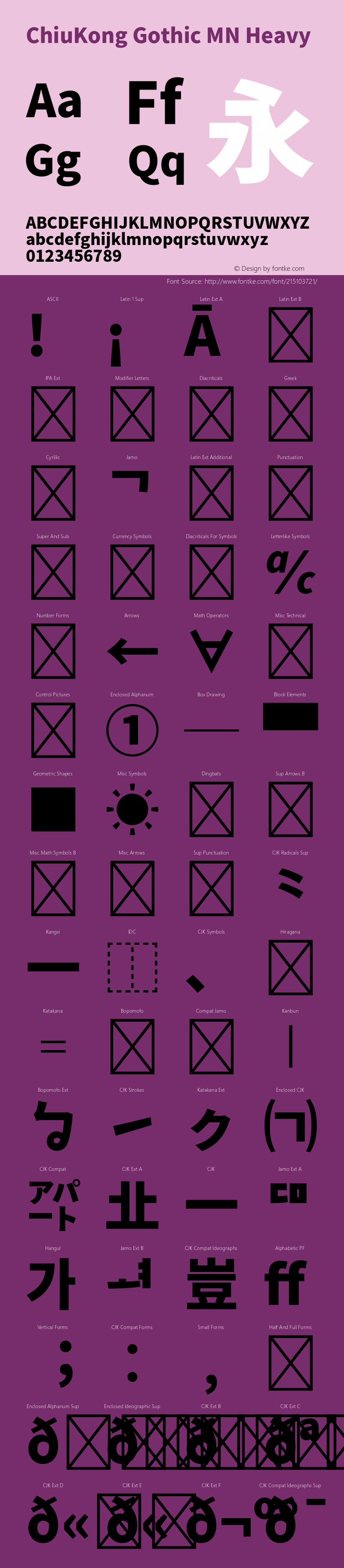 ChiuKong Gothic MN Heavy Version 1.220;hotconv 1.0.118;makeotfexe 2.5.65603图片样张