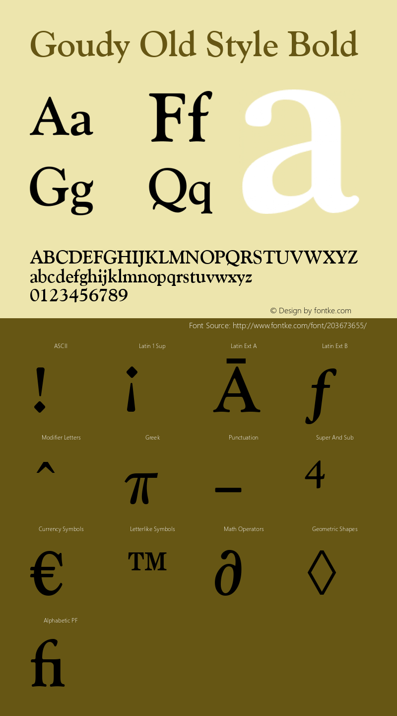 Goudy Old Style Bold Version 1.3 (Hewlett-Packard)图片样张