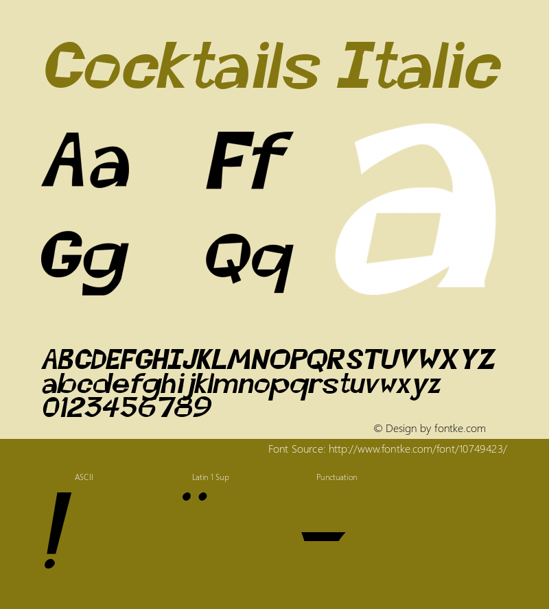 Cocktails Italic Rev. 003.000图片样张