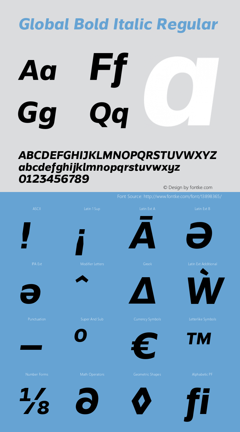 Global Bold Italic Regular Version 1.002;PS 001.002;hotconv 1.0.56;makeotf.lib2.0.21325图片样张