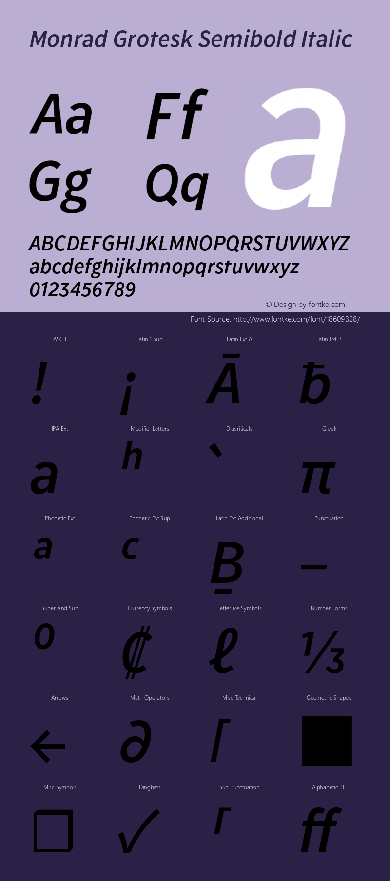 Monrad Grotesk Semibold Italic Version 1.065;PS Version 2.0;hotconv 1.0.78;makeotf.lib2.5.61930图片样张