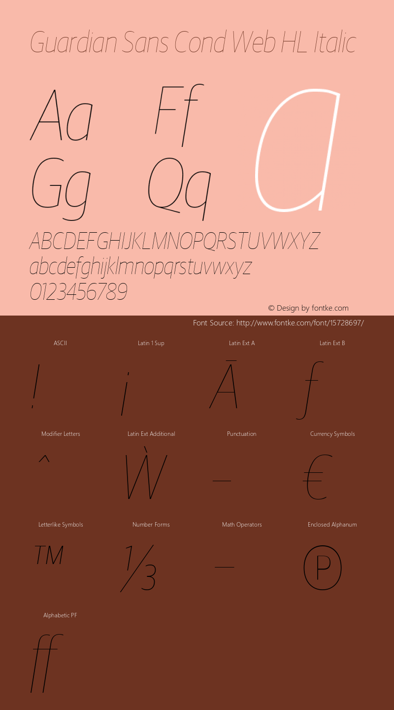 Guardian Sans Cond Web HL Italic Version 1.1 2012图片样张