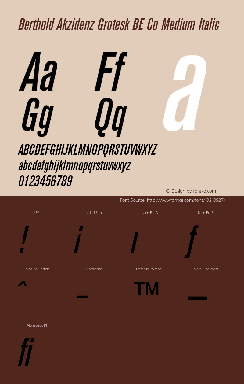 Berthold Akzidenz Grotesk BE Co Medium Italic 001.000图片样张