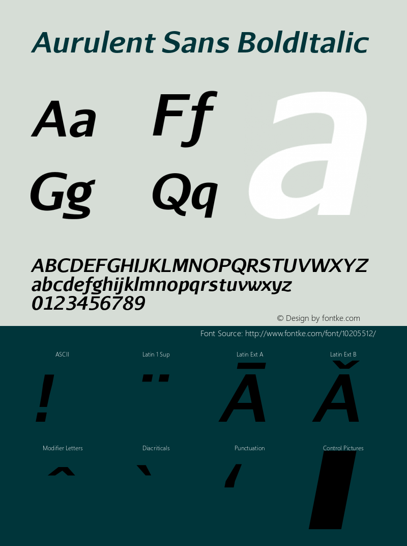 Aurulent Sans BoldItalic Version 2007.05.04图片样张