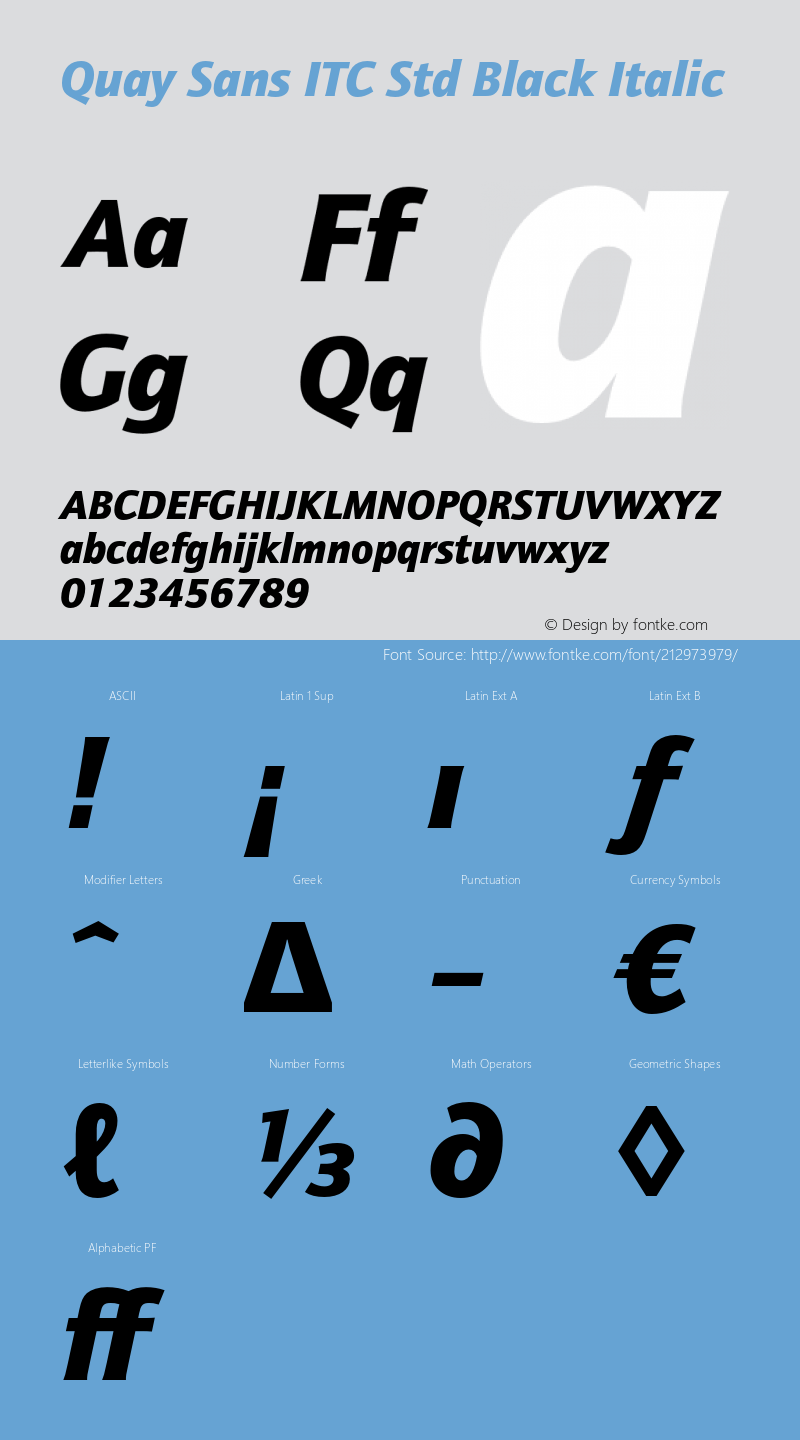 QuaySansITCStd-BlackItalic Version 2.000图片样张