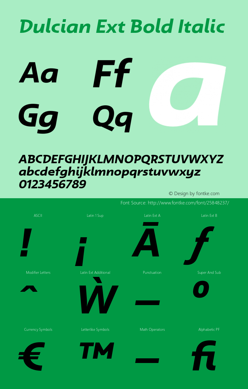 Dulcian Ext Bold Italic Version 1.000图片样张