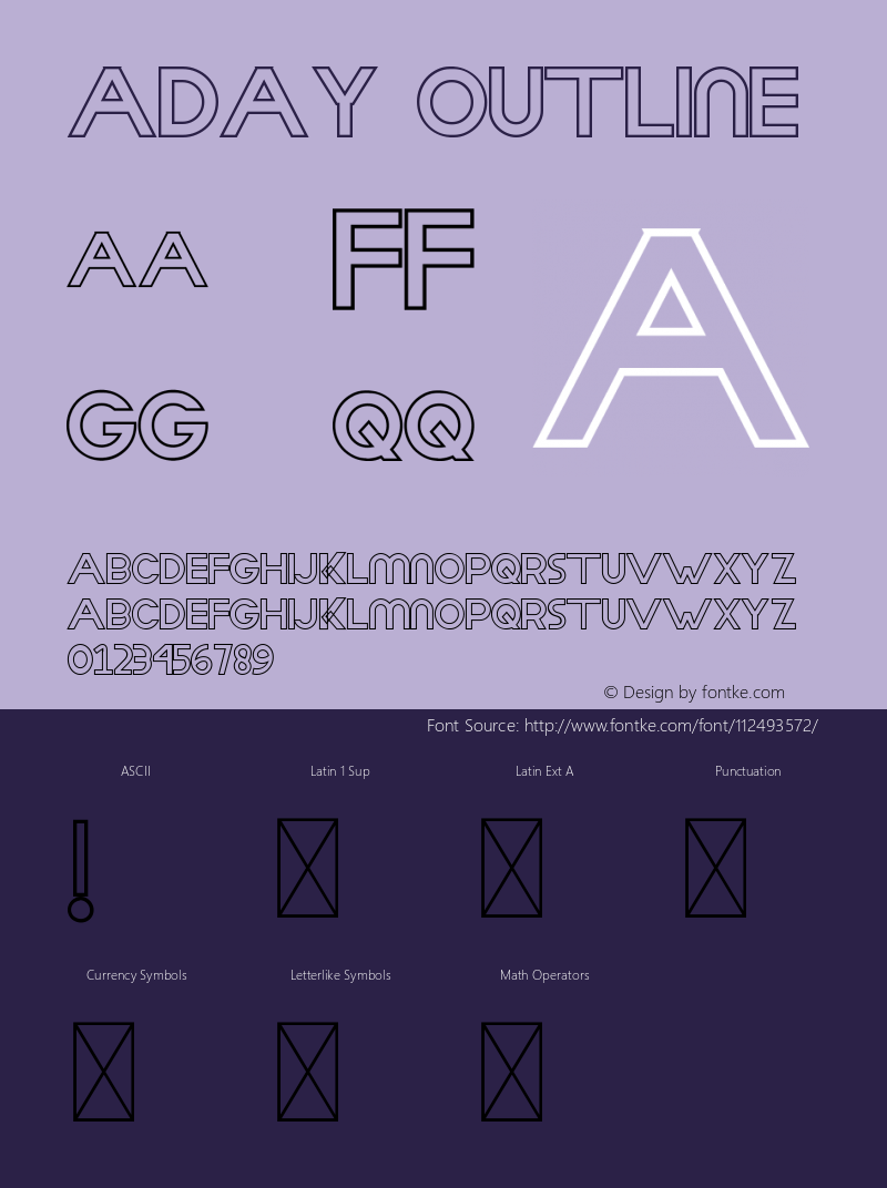 Aday Outline Version 1.002;Fontself Maker 3.5.1图片样张